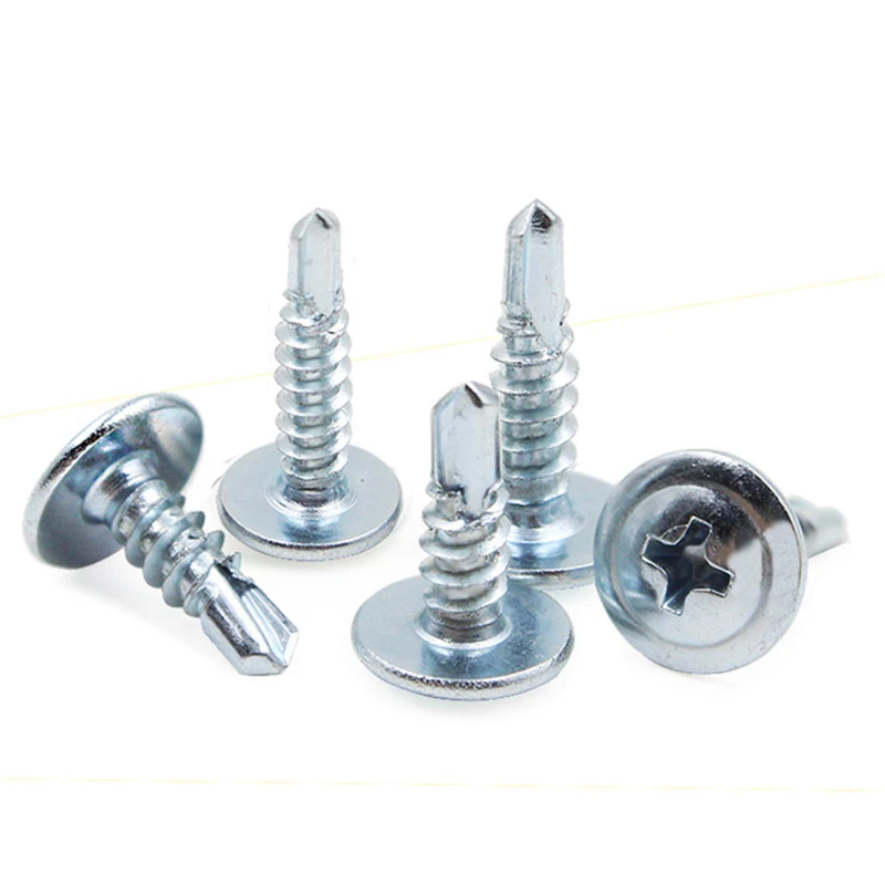 IATF fabbrica 5.5mm 8mm 6/76 placcato in zinco capriata csk testa esagonale tetto vite Wafer testa viti di perforazione