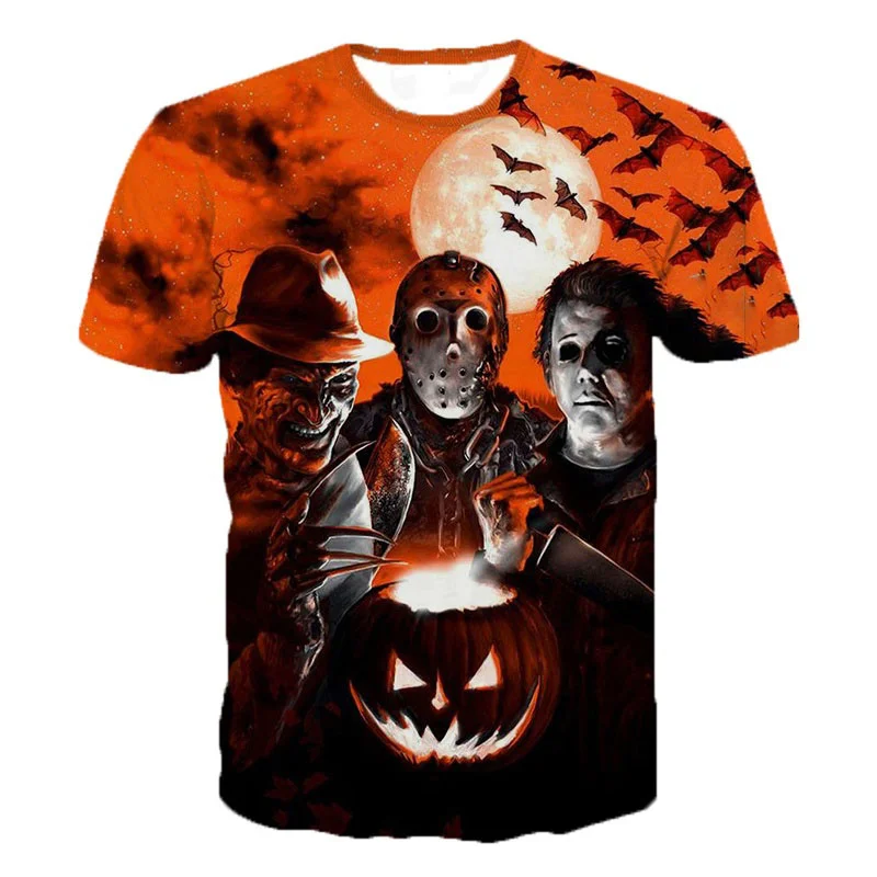 Plus Size Horror Movies 3d Printed T Shirt For Men Custom Short Sleeve ...