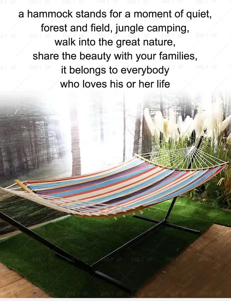 Portable Single Person Hammock With Wear-Resistant Fabric Breathable Comfortable Hammock For Outdoor Park Camping Hiking Leisure