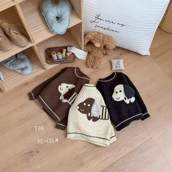 2024 Autumn and Winter new puppy pullover sweater for girls