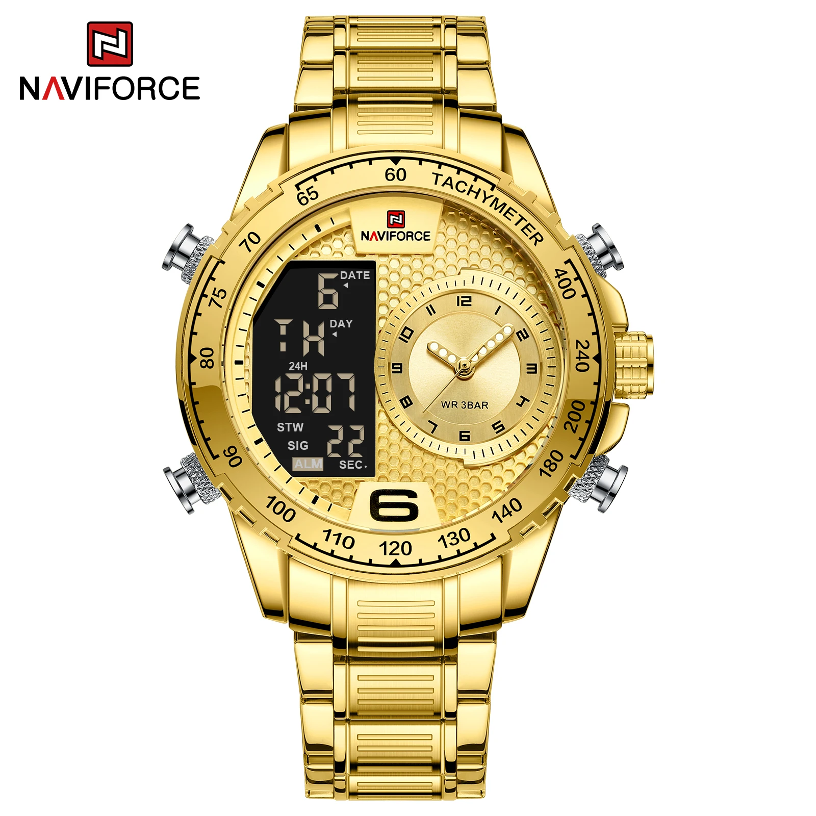 Unique Design Watches Famous Brands NAVIFORCE 9199 SBE Luxury Stainless Steel Multiple Time Zone Business Watch Luxury