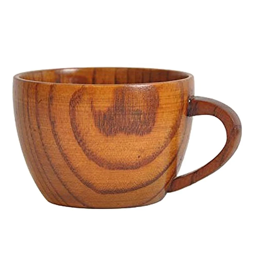 Wooden Cup Coffee Tea Beer Juice Milk Water Mug Primitive Handmade Natural 
