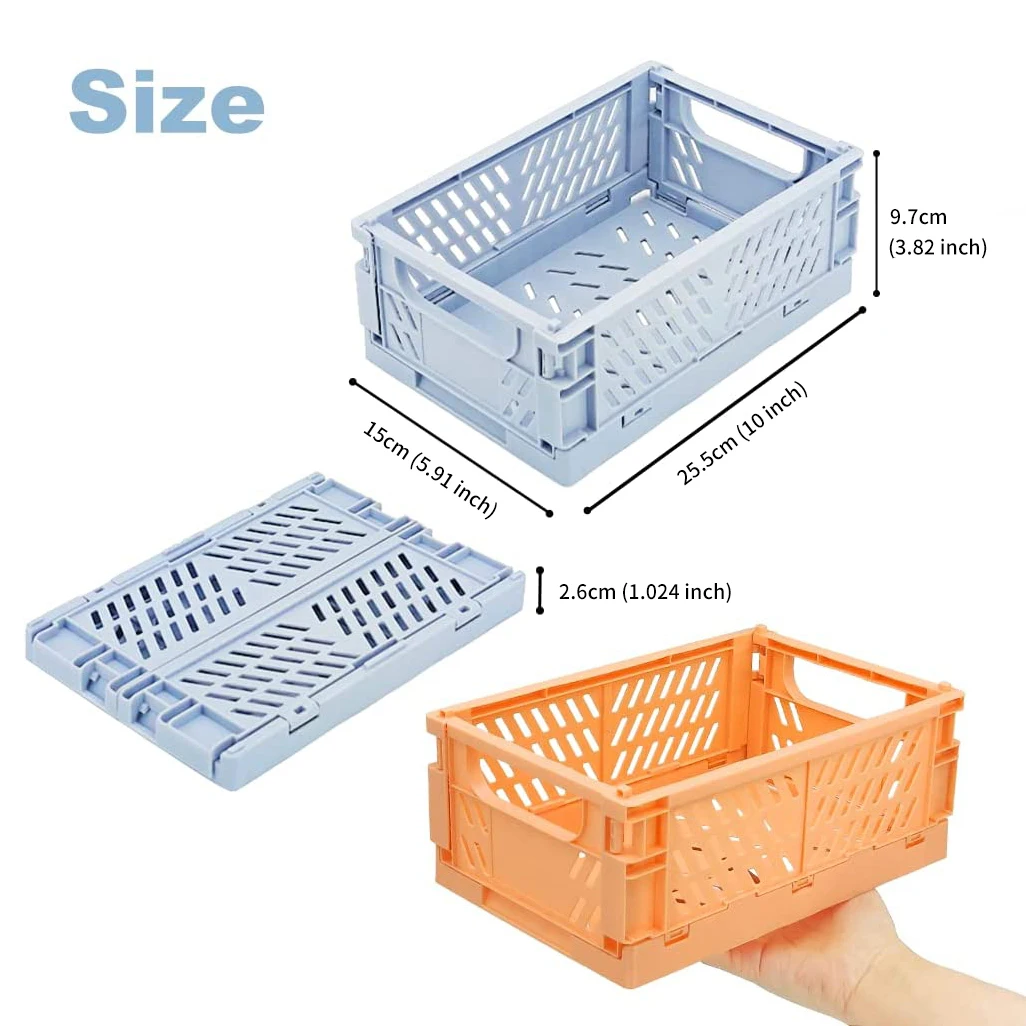 ITEM NO.5001 Wholesale Customized Large Size Desktop Stacked Organizer Home Collapsible Storage Crate Foldable Basket