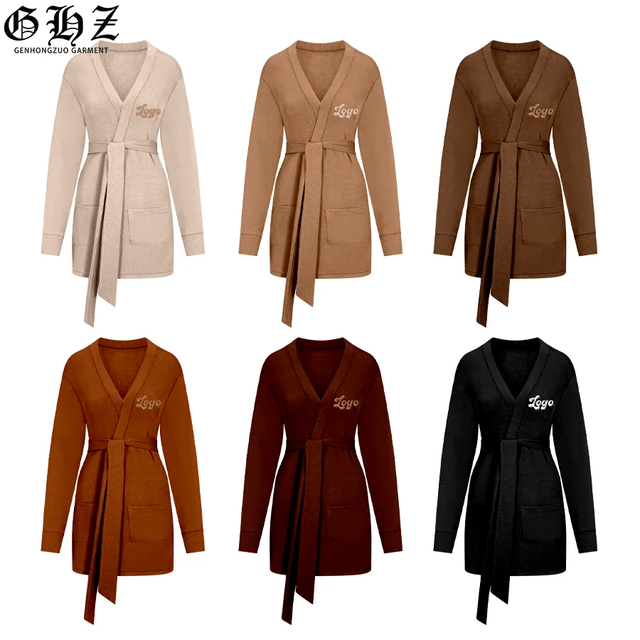 Magefertigte LOGO Bambus-Baumwoll-Kimono Leinen-Bademntel Lange  Damen-Loungewear Bademantel Schlafanzug-Sets fr Frauen