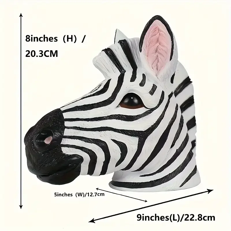 Zebra - Head Statue, Ornament & Hanging Decoration. Adorned With