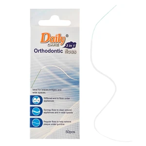 Daily Care Manufacturer Price 630D Nylon Expanding Dental Floss 3 Sections Gum Clean Soft Oral Cleaning Floss 50picks