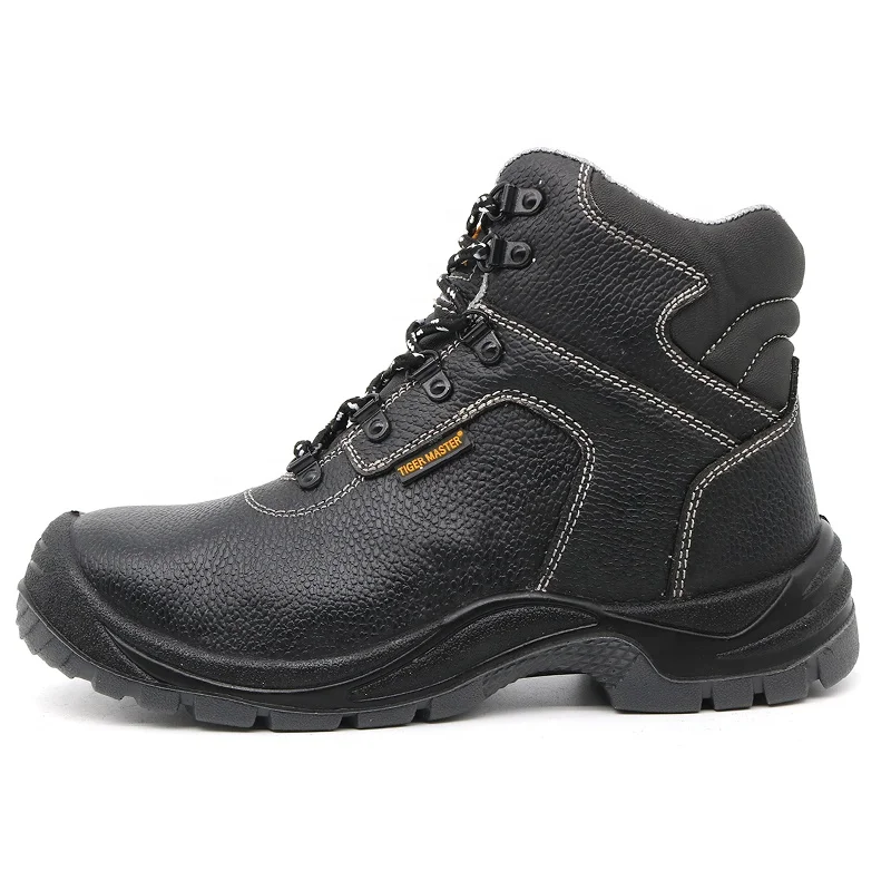 Black Leather Steel Toe Prevent Puncture Anti Static Tiger Master Brand Men Work Safety Shoes 6609