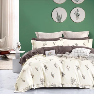 KOSMOS New Polyester Simple Printing Style Bedding Set for Home Wholesale Factory Price Bed Sheet fitted sheet