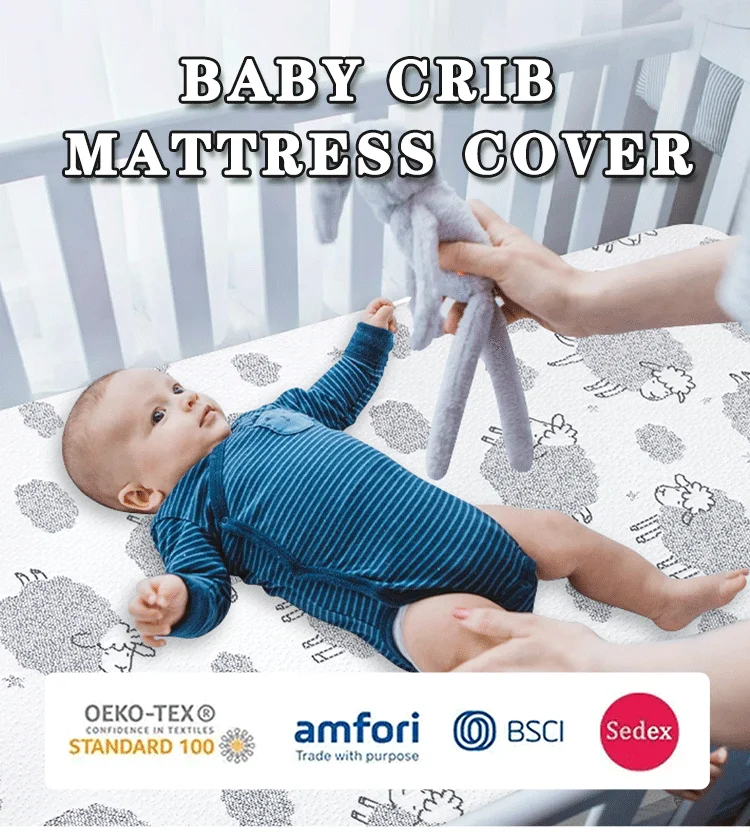 Factory Wholesale Cheap Price Breathable Bamboo Fiber Removable Waterproof Mattress Protector for Baby Crib supplier