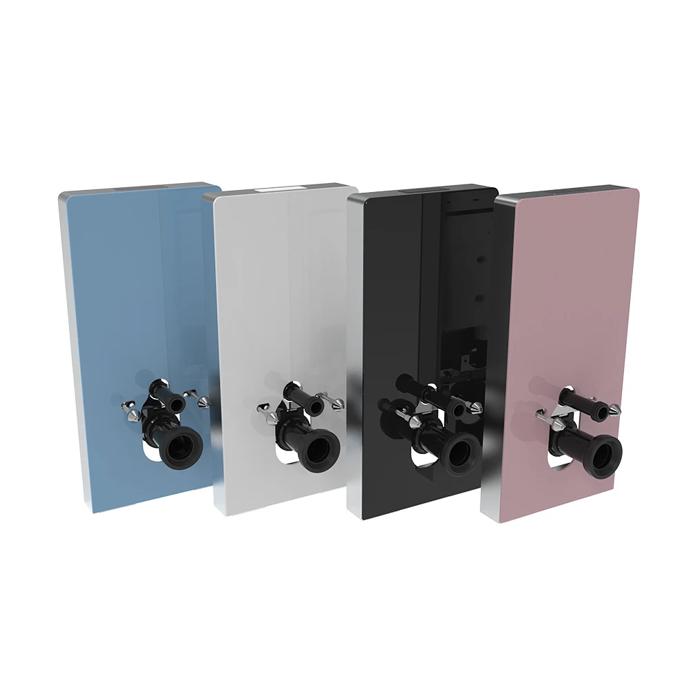 Sunten SH004G Concealed Cisterns Modern HDPE Toilet Tank with Aluminum Frame and Glass Cabinet for Bathrooms and Hotels