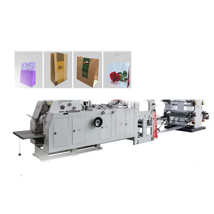 High Speed Fully Automatic Bags Paper Shopping Packaging Khaki Square Bottom Paper Bag Machine Kraft Paper Bag Making Machines