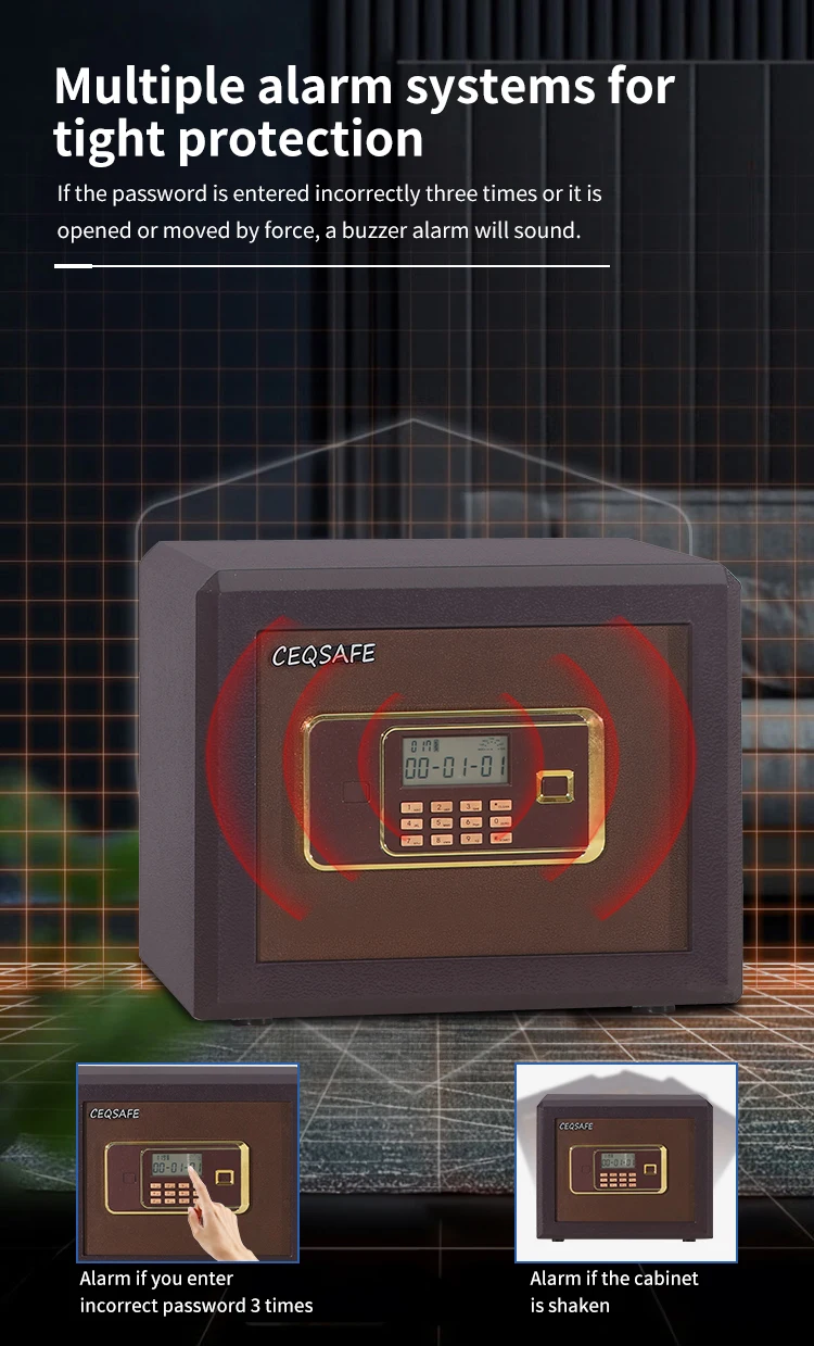 CEQSAFE Portable Security Lockers for Home Fireproof Metal Money Safe Boxes details