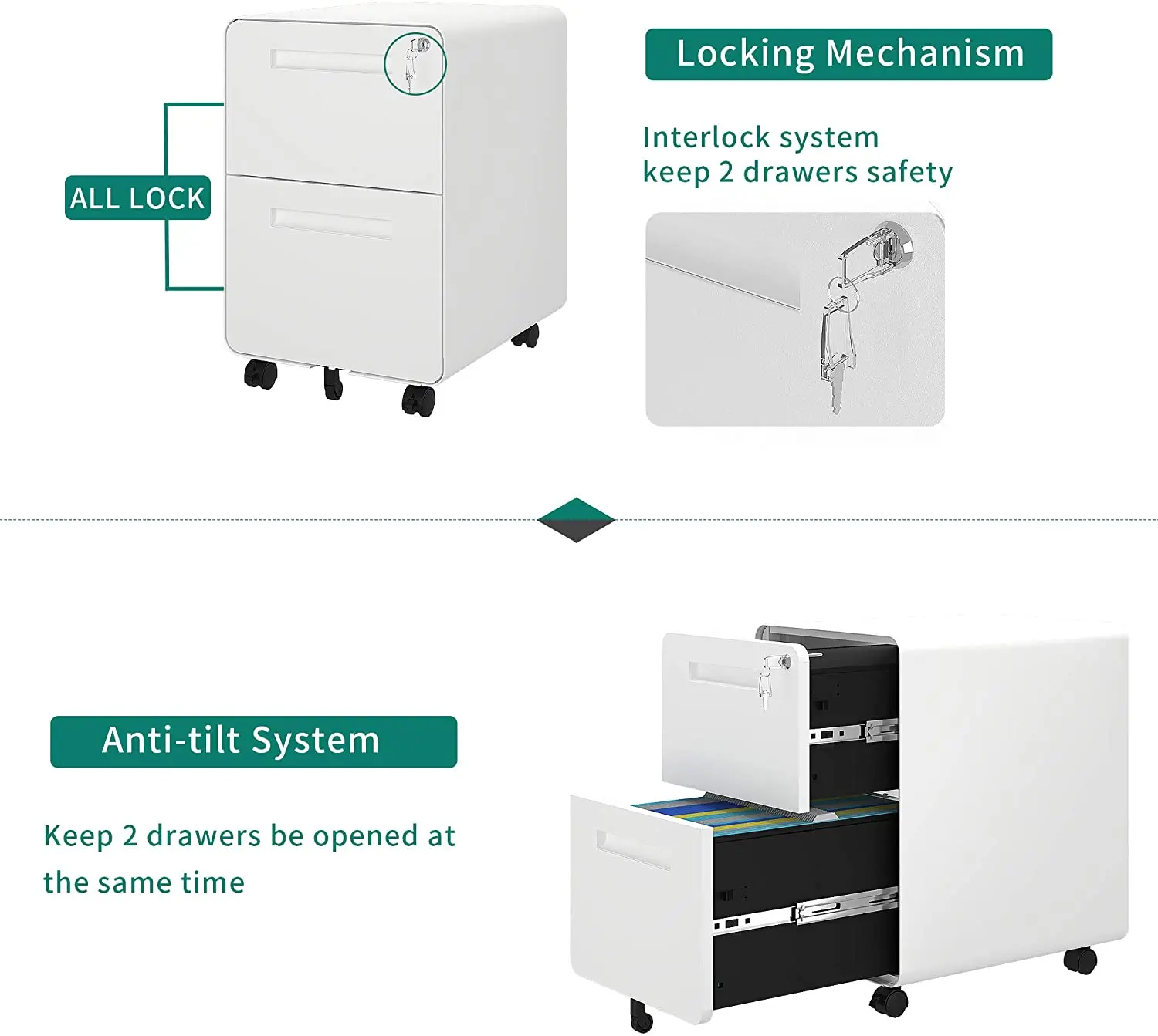 3 Drawer Steel Pedestal Cabinet supplier