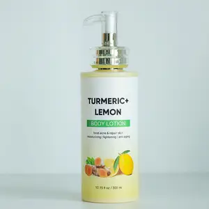 Private Label Vegan Organic Lemon Turmeric Body Lotion New Product for All Skin Lightening Body Care