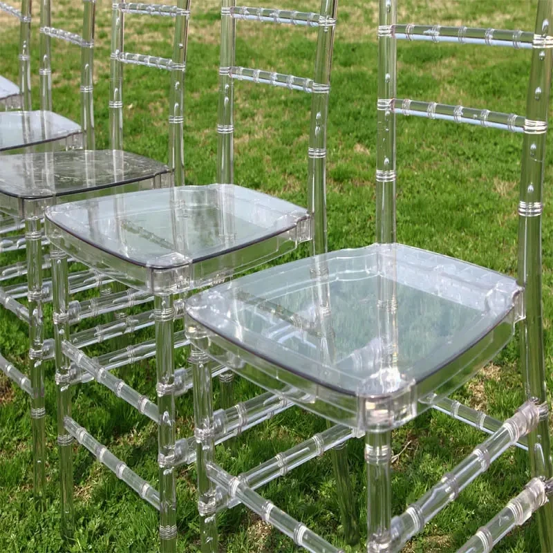 Banquet Tiffany Chair Stackable Clear Resin Acrylic Chavari Chairs