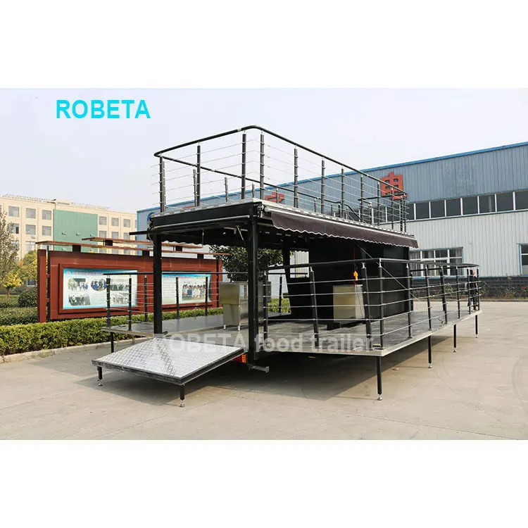 2 Level Food Trailers Fully Equipped Food Cart  Food Truck Two Story Coffee Trailer