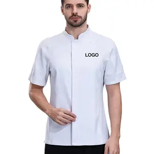 100% Polyester Restaurant Kitchen 3/4 Sleeve Catering Cook Jacket Hotel Waiter Waitress Uniforms Kitchen Chef Workwear Shirt