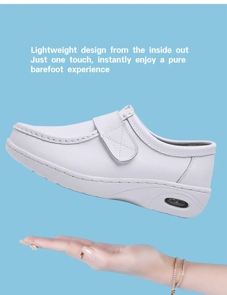 Hot Sale Nurse Shoes for Women Nursing Hospital White Shoes Comfort Breathable Soft Bottom Flat Anti-slip Safety Work Shoes