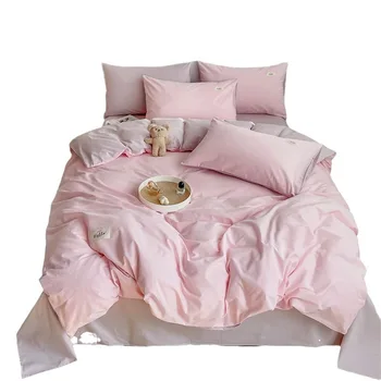 SP172 Wholesale cotton double-sided design bedding set cotton checkerboard bed sheet set