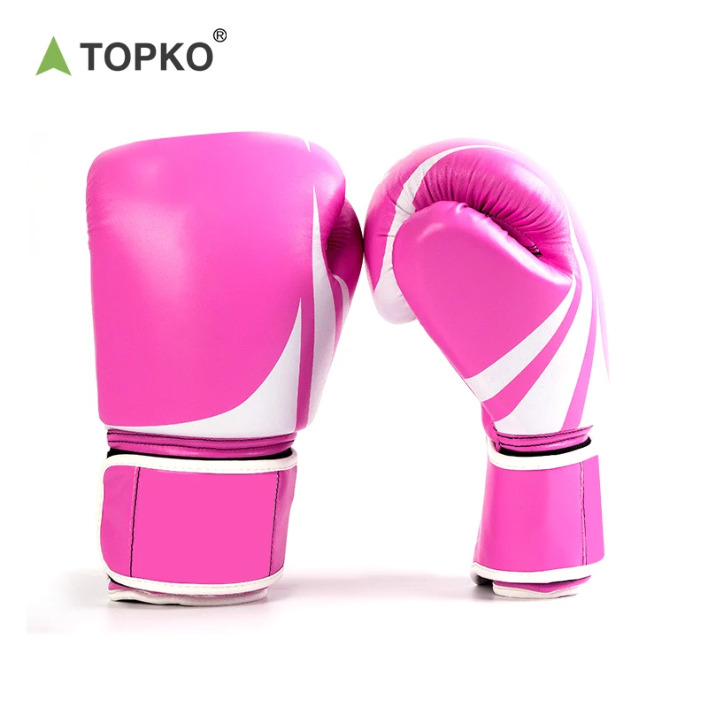 TOPKO Black & Simple Design Adult Boxing Gloves, Tear Resistant 8oz,10oz,12oz,14oz,16oz PU Leather Boxing Gloves