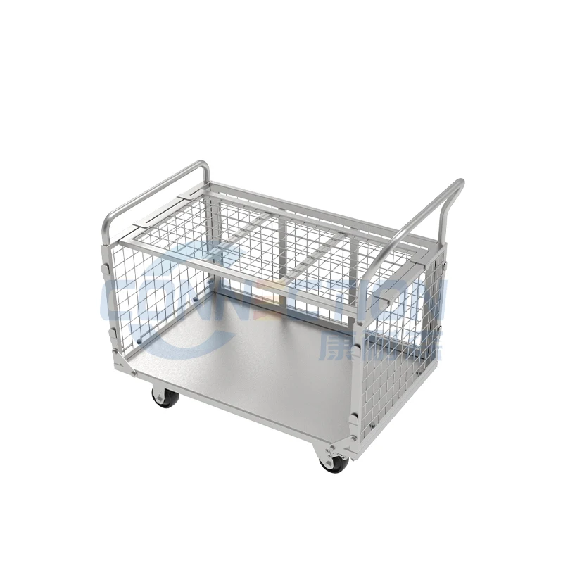 Collapsible Roll Container Push Carts Platform Trolley with Cages 4 in 1 Foldable Cage Cart Dolly Basketball Carts