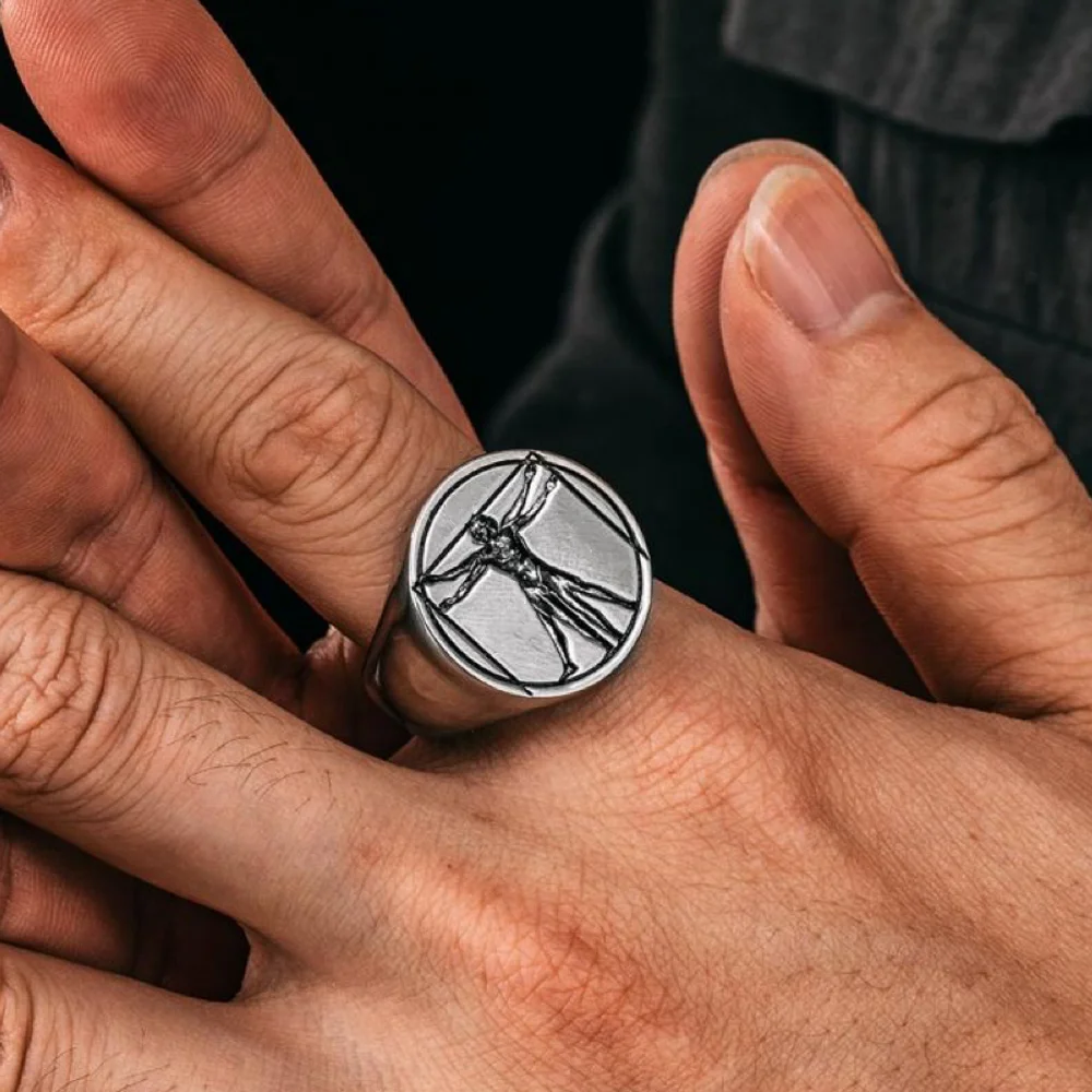 Nouvel arrivage de bagues de boussole en pierre d'onyx noire