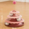 Upgraded Three-Layer Three-Ball Cat Turntable - Pink