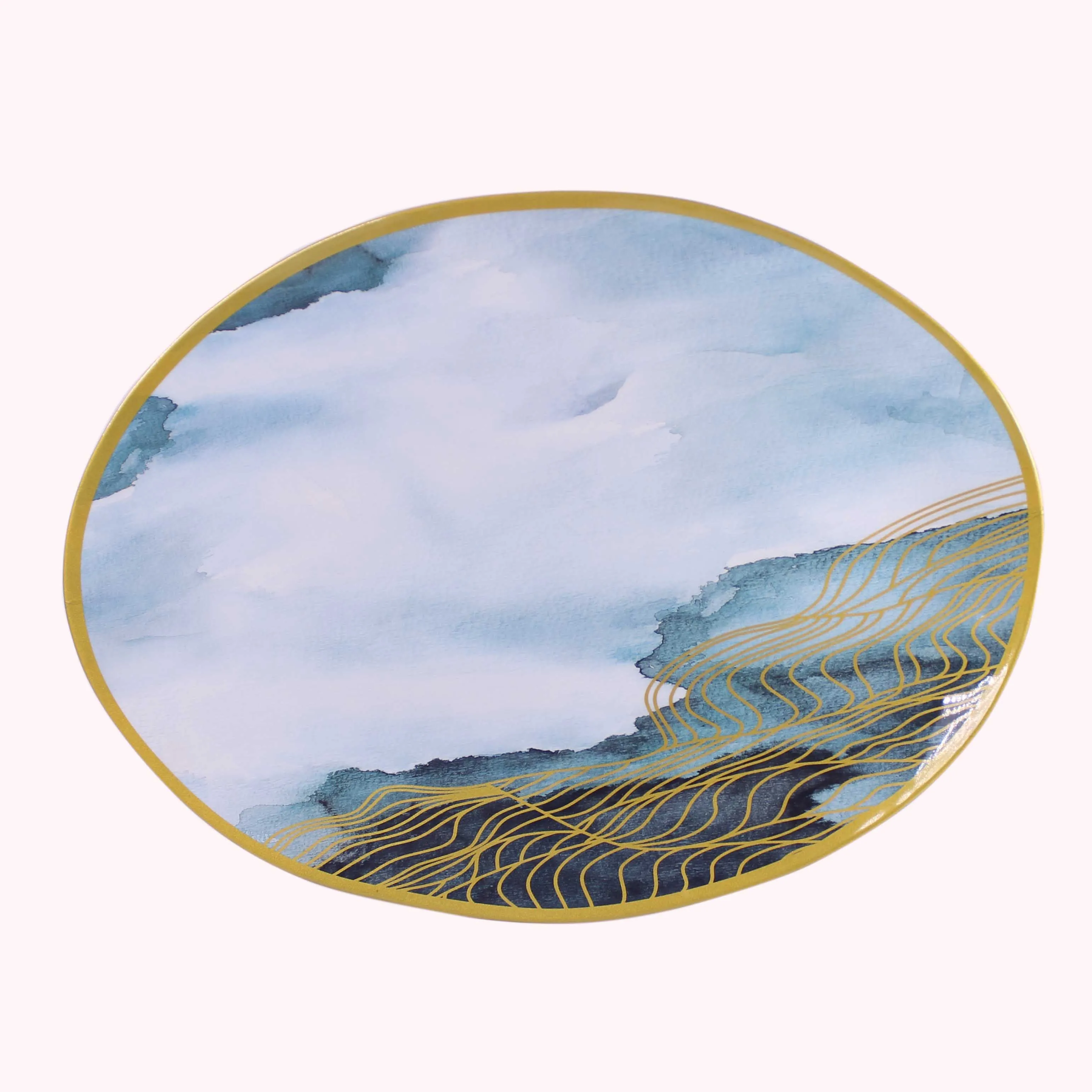 Irregular custom printing golden edge melamine dinnerware unbreakable melamine plates melamine bowls
