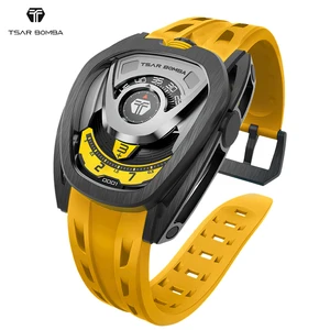 For TSAR BOMBA Chivalry 8213 Automatic Men's Mechanical Watch Waterproof 100M Interchangeable Wristwatch with Rubber Band