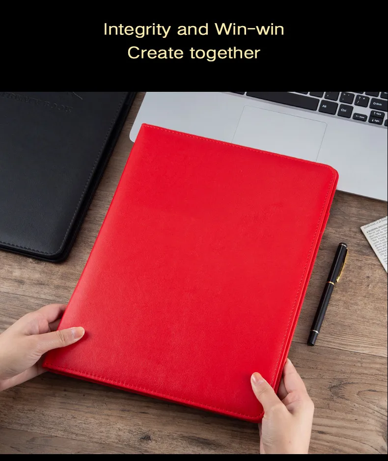 Red Custom Made Pu File Folders,Black Leather A4 Signature Folder Buy