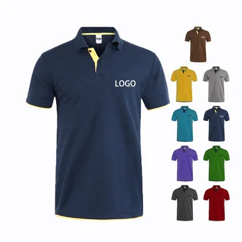 High quality custom embroideried logo man solid color polo shirt 100% cotton
