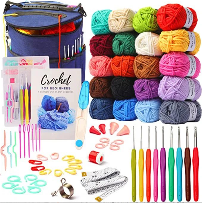 Custom 68 Pcs Premium Bundle Crocheting Knitting Yarn Hook Set Crochet