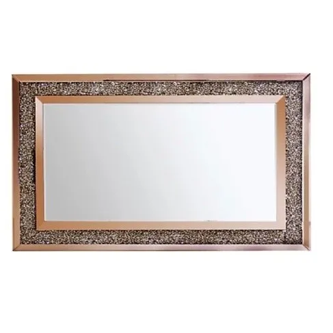 Sparkly Rectangle Crushed Diamond Decorative Bling Wall Mirror