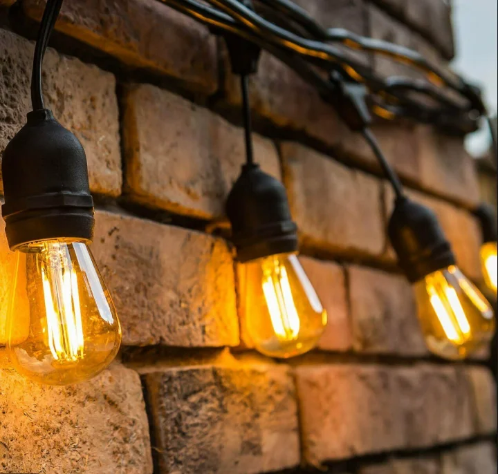 Edison Bulb Smart Ip65 Decorative Patio Crystal Garden Porch   Christmas Poles Waterproof S14 Outdoor Solar Led String Lights