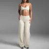 Sujetador y pantalón recto color blanco hueso