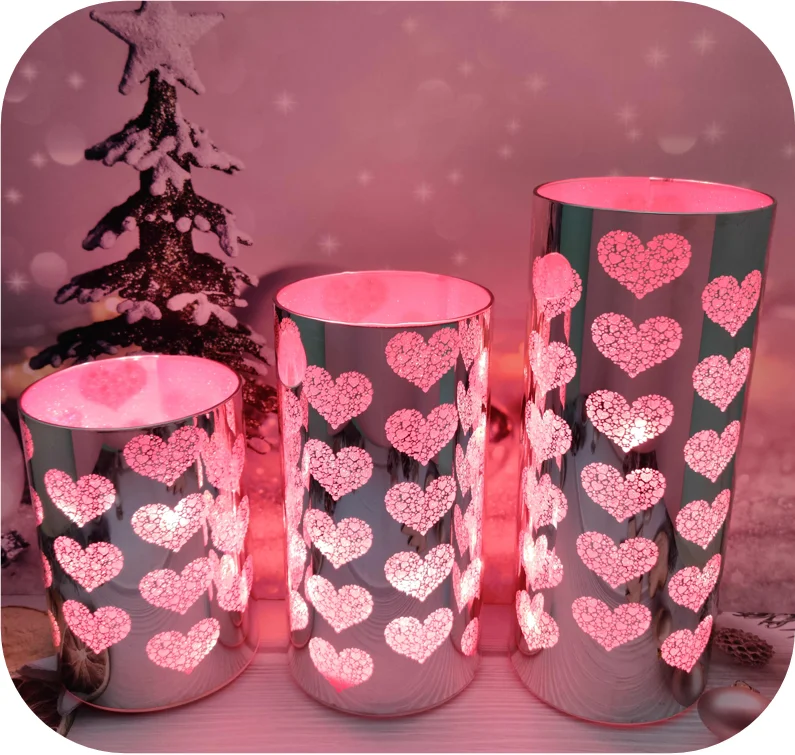 Guanmei home decoration 48 new designs glass candle holder clear glass vase with led lights details