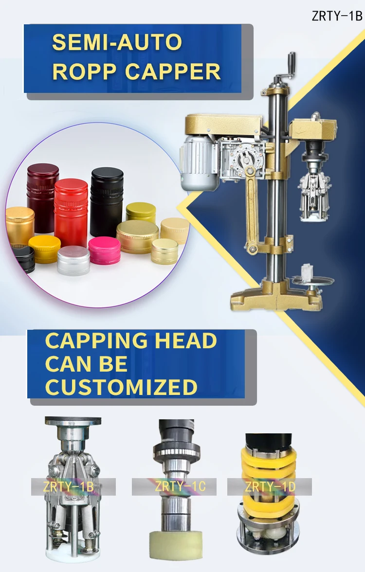 Electric Semi Automatic Ropp Glass Bottle Capping Machine for Food ...