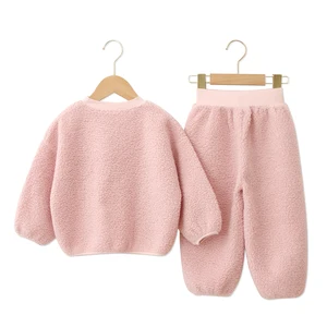 Latest China New Model 100%Polyester Comfortable Winter Warm Customized Colors Baby Two-Piece Clothing