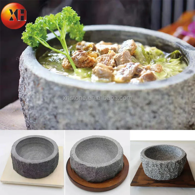 Dolsot Korean Natural Granite Stone Pot 183mm