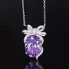 Bird's Nest cut blue pendant with chain