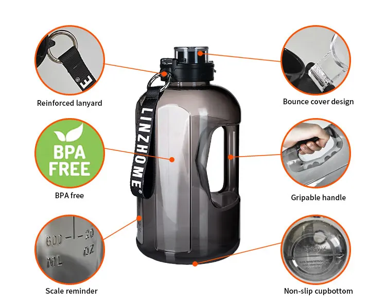 Botella De Agua Aislada De Acero Inoxidable 32 Oz (950 Ml) - Con Pajita, Pastillero Y Tapa Doble Uso, Ideal Para Gimnasio