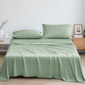 Customized Modern Home Use King Size Bedding Set Includes Flat Sheet Fitted Sheet Pillowcase with Custom Colors Made from Bamboo