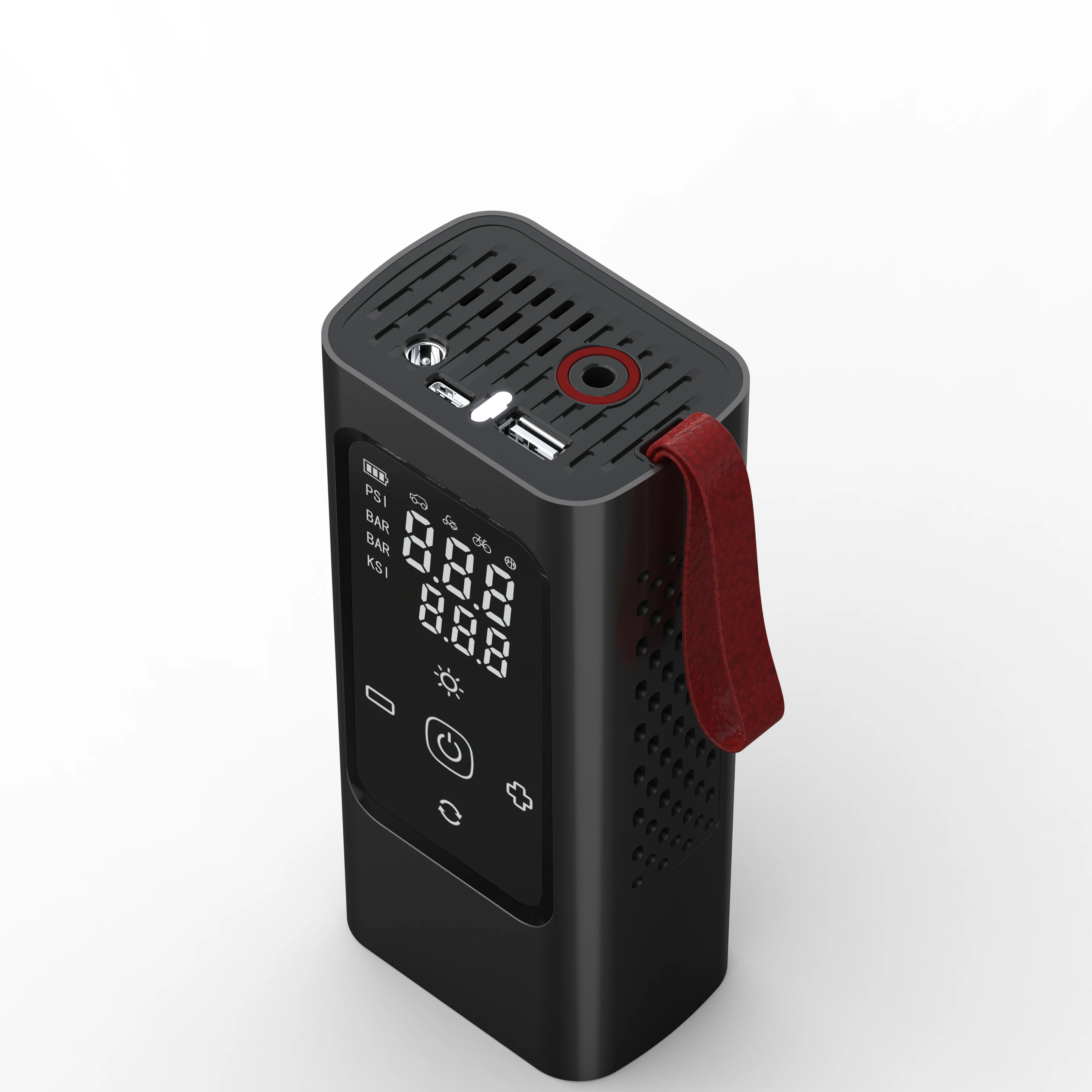 HF-822A 90W silný přenosný kompresor | 150PSI 20L/MIN rychlé nafukování s velkým kovovým válcem 19 mm | Nafukovač pneumatik