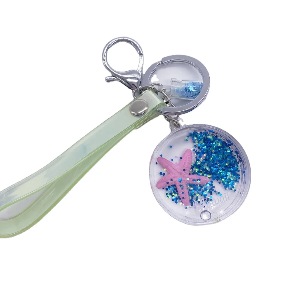 Custom Acrylic Souvenir Keychains with Water Oil, Glitter