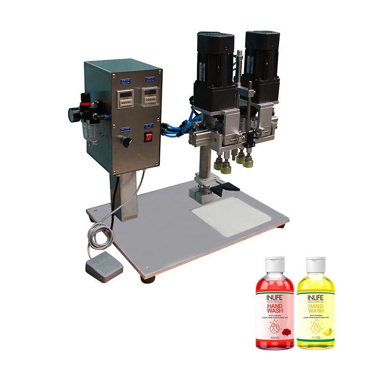 Стеклянные бутылки полуавтоматическая укупорочная машина для дезинфицирующего средства гель мытья