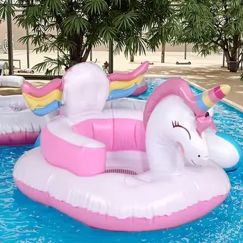 Self Inflating Unicorn Toddler Learning Seat Folding Bath Pvc Inflable Baby Swinging Chair for Feeding