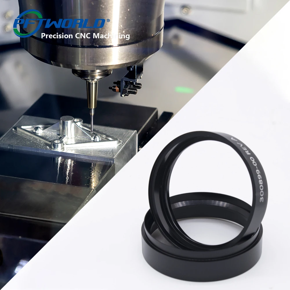PFTWORLD High-Quality Aluminum CNC Turning Parts with Oxidation & Laser Carving - LOGO Customization Available