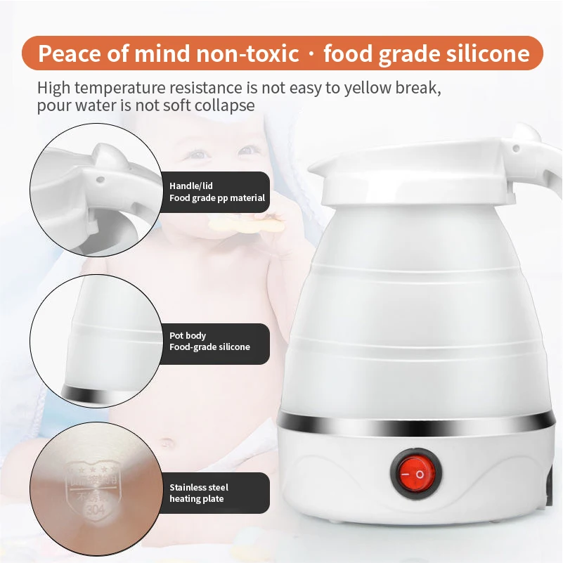 Convenient Portable 600W Electric Collapsible Kettle