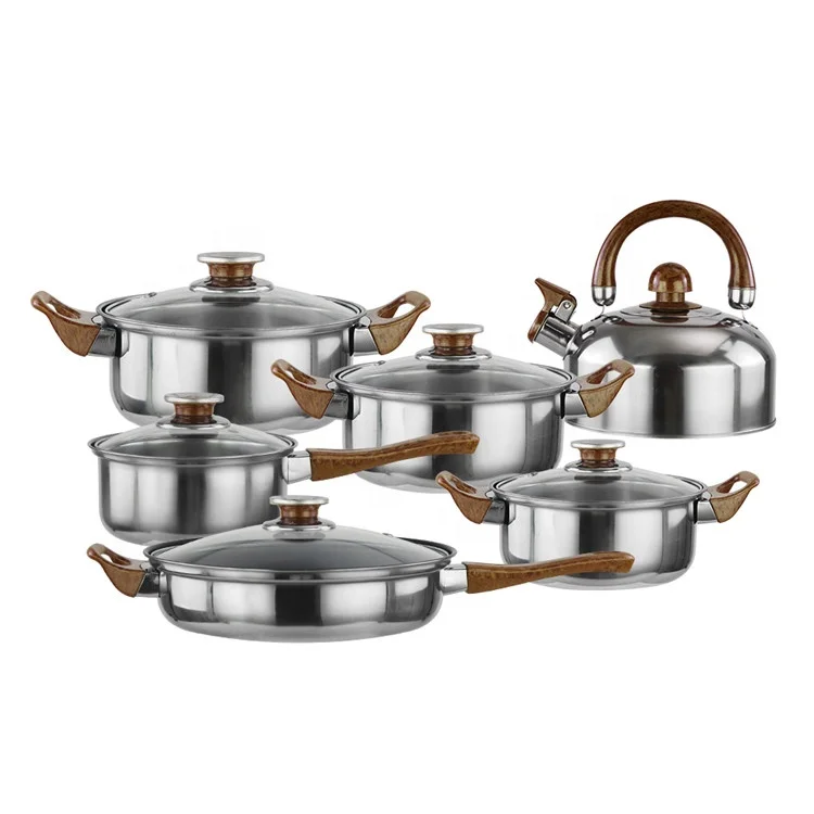 Wholesale Good Quality Durable 12pcs Kitchen Stainless Steel Nonstick Cookware Sets