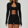 Bra+shorts+jacket black